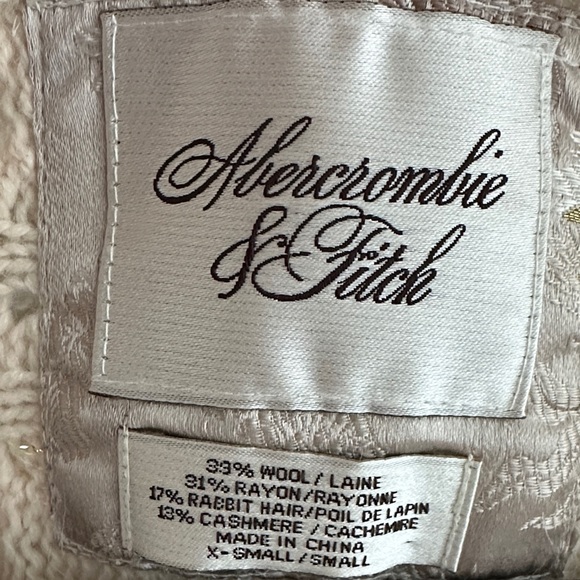 Abercrombie & Fitch Vintage Cream Open-Front Cashmere/Wool/Rabbit Hair Cardigan - Picture 3 of 4